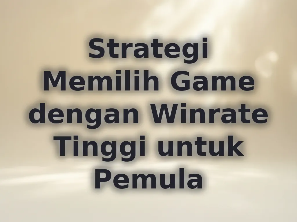 Strategi Memilih Game dengan Winrate Tinggi untuk Pemula